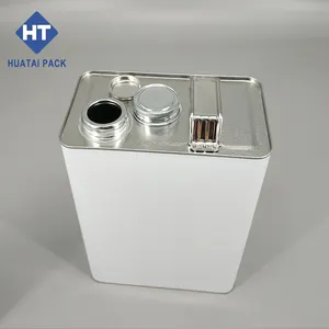 China Manufacturer Cheap Rectangular F-Style 4L Metal Tin Cans For Petrol Oil Paint Chemicals