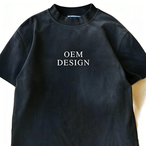 T-shirt ample vintage en coton épais 280 g/m² 100 % coton, lavage acide artisanal de haute qualité pour marque de mode, vêtements personnalisés pour hommes - Product Image 1