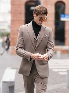 Veste de costume <span class=keywords><strong>homme</strong></span> personnalisable 2026 – Col en V élégant, taille naturelle, respirante, pour <span class=keywords><strong>mariage</strong></span>, grandes tailles, fermeture éclair - Product Image 5