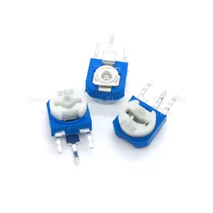 RM063 vertical blue white adjustable resistor WH06 potentiometer 202 passive rotary potentiometer variable resistor 2K
