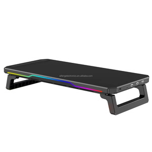 <span class=keywords><strong>Support</strong></span> d'écran RGB avec hub USB <span class=keywords><strong>3</strong></span> ports Type C pliable, organiseur de bureau gaming, <span class=keywords><strong>support</strong></span> d'augmentation d'écran pour ordinateur portable et <span class=keywords><strong>PC</strong></span> - Product Image 1
