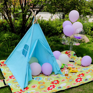 Children's Play Tent Pink Teepee Outdoor Garden <b>Game</b> Tent For Kids With Balloon And Mat Set - Product Image 2