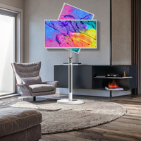 Pantalla Táctil Portátil LED Blanca de 27 Pulgadas, Smart TV Android 8+128G Full HD para el Hogar, Compras, Transmisión en Vivo y Entretenimiento