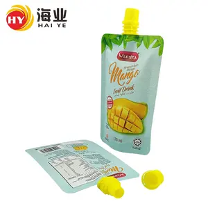 Tas jus mangga 170ML dengan nozel isap kantung cerat standar cetak Food Grade Stand Up untuk jus