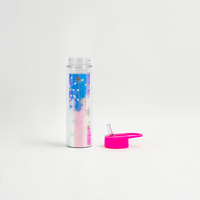 Bouteille d'eau en plastique 17 oz, lot de 1, sans BPA et anti-fuite, idéale pour le sport et les activités de plein air, bouteille d'eau réutilisable avec paille rabattable