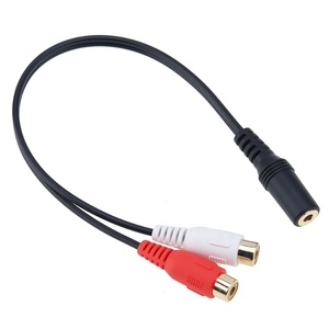 Jack da 3.5mm Audio Stereo femmina a 2 RCA femmina <span class=keywords><strong>presa</strong></span> per <span class=keywords><strong>cuffie</strong></span> cavo adattatore 3.5 Y cavo Splitter - Product Image 2