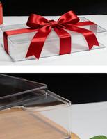 Boîte de pâtisserie rectangulaire en PS de qualité alimentaire, à parois épaisses, transparente, moulée par injection, pour gâteaux à étages et desserts