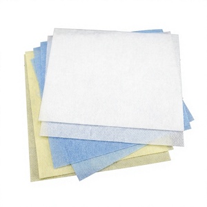 Tissu non tissé spunlace carré, texture gaufrée, blanc, bleu, jaune, matériau pour lingettes humides - Product Image 1