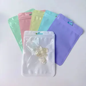 Color transparent ziplock bag is suitable for jewelry, cards, candy plastic packaging classification and storage