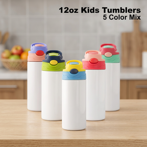 USA Stock 12oz Stainless Steel Vacuum Insulated Tumbler with Lid and Plastic Straw - Product Image 2