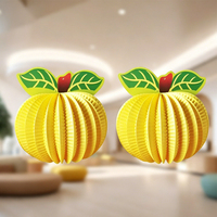 Lanterne en papier nid d'abeille personnalisée, design artistique et frais, en forme de citrouille, pour décoration de fruits
