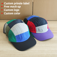 Casquettes de camping 5 panneaux personnalisées imperméables en gros, séchage rapide, pour le sport et le camping, casquettes de course vierges recyclées unisexe