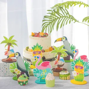 2023 New Summer Hawaiian Flamingo Felt 4 PCS Table Ornament Set Table Top Decoration Party Decoration Set