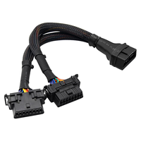 كابل تمديد OBD2 على شكل Y بـ 16 دبوسًا للخدمة الشاقة، موصل تشخيصي ذكر مزدوج أنثى من النحاس النقي PVC للسيارات
