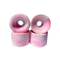 Roues de longboard 70 mm à prix réduit, rebond 85 %, noyau PU PC 78A, surface lisse, double rocker, noyau offset, couleurs assorties, pour cruiser et descente