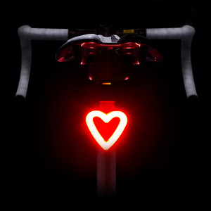 <b>Bicycle</b> Taillight Rechargeable Led Heart Shape Flash <b>Light</b> For Mountain Bike Road Bike Rear Lighting Waterproof IpX4 - Product Image 1