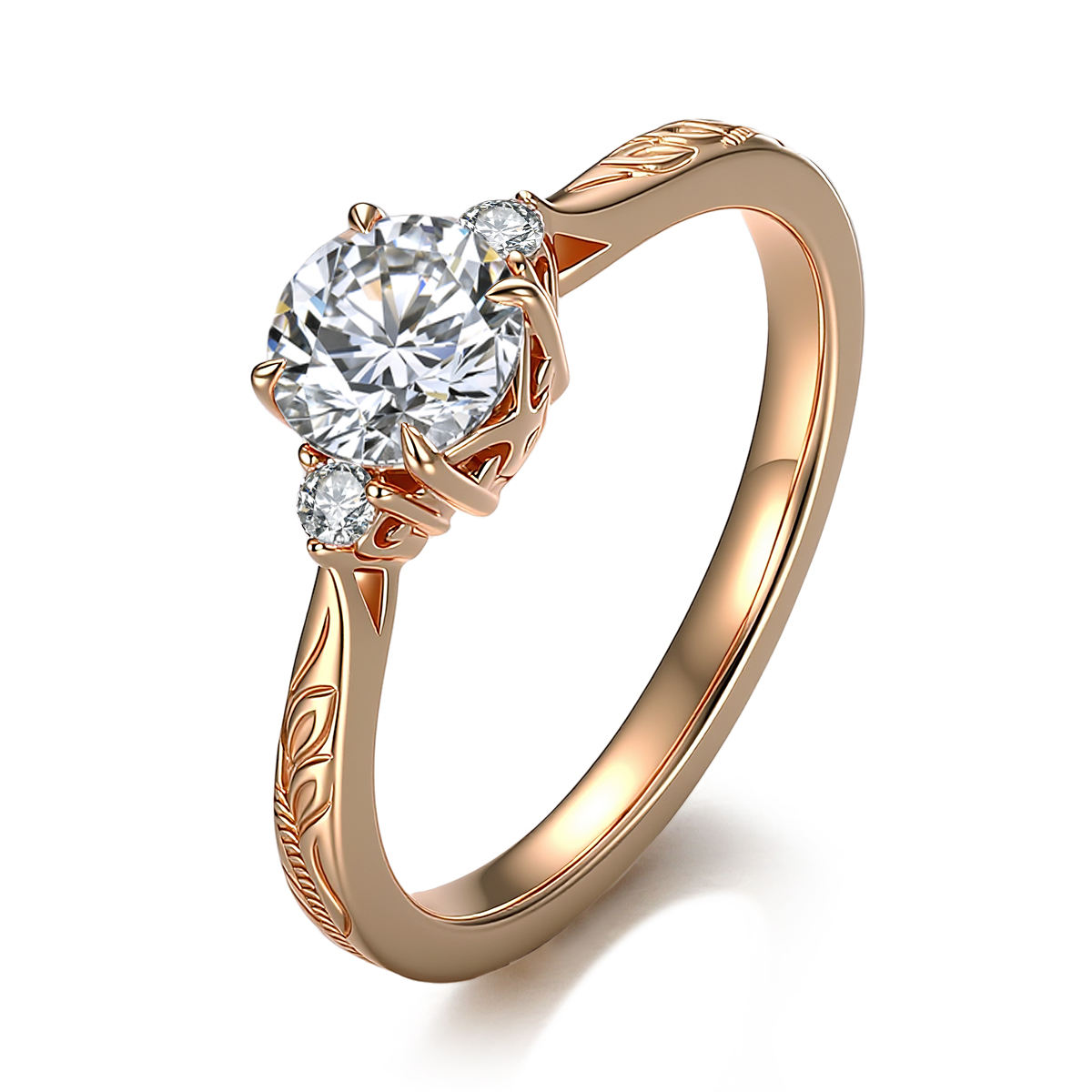 Bague en or massif 18 carats avec diamant de laboratoire