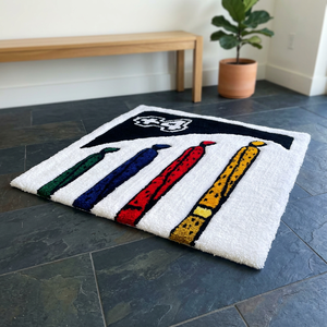 Tapis de salon modernes de haute qualité en laine mérinos fine, tuftés à la machine, à poils coupés, réversibles, couleur unie noire, avec support en coton épais - Product Image 3