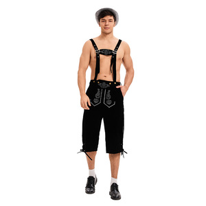 Disfraz de Oktoberfest Alemán para Hombre Adulto, con Tirantes Tricolor, Traje de Cerveza para Adultos, Overol - Product Image 4