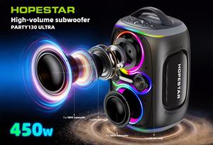 רמקול מסיבות אלחוטי 450W HOPESTAR Party130 Ultra TWS סאב וופר אלחוטי כפול 8 אינץ' עמיד למים לשימוש חיצוני עם 2 מיקרופונים - Product Image 3