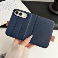 Étui de téléphone en cuir PU de haute qualité avec fentes pour cartes, rabat et dragonne, pour iPhone Duo, avec protection d'écran en verre trempé antichoc