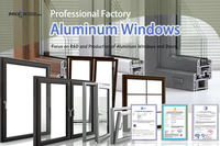 Fenêtre battante en aluminium de conception chinoise profil ouvert en alliage d'aluminium en acier inoxydable noms standard cadres de fenêtre élégants