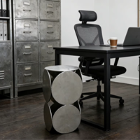 Table basse en acier inoxydable, table d'appoint ronde en métal, design sculptural, table d'appoint moderne pour salon, bureau