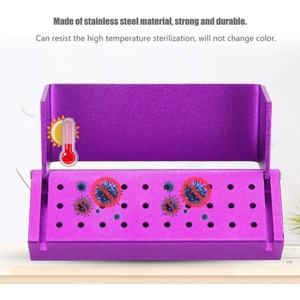 Caja de Desinfección, Estuche de Desinfección de Aluminio con 30 Orificios, Soporte para Fresas Dentales, Autoclavable, Herramienta para Dentistas - Product Image 3