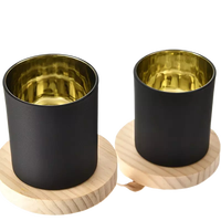 Porte-bougie personnalisable avec logo, de haute qualité, en verre plaqué or, blanc mat, écologique, durable, pour Noël et la maison