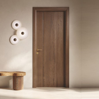 Vente en gros de porte en bois prémontée design porte intérieure en bois massif composite plaqué noyer porte affleurante en bois