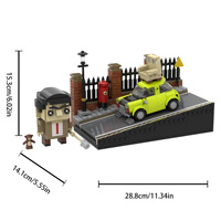 MOC Bean British Comedian Car Austin Mini 1000 Blocs de construction, Jouet de construction de parking incliné, Briques DIY, Ornement de bureau