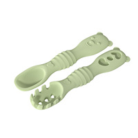 Nouveaux produits d'alimentation pour bébés, vaisselle pour enfants, cuillère en silicone souple de qualité alimentaire sans BPA, ensemble de cuillères pour bébés