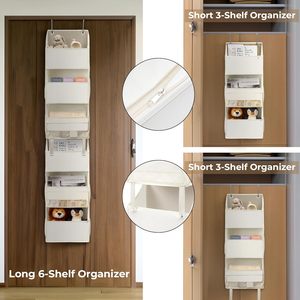 Over The Door Organizer 6 <b>Shelf</b> Detachable Storage With 8 Pockets Waterproof Anti Tilt Behind Door Wall Mount - Product Image 4