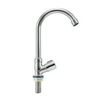 Robinet de cuisine pratique en plastique chromé électrolytique, monotrou, à col de cygne, pour comptoir