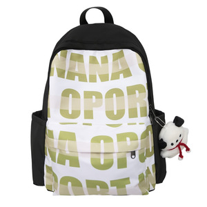 Nana Opor Student <b>Backpack</b> 15 Inches Letter Print Large Capacity <b>School</b> Bag Unisex Outdoor Sports <b>Backpack</b> - Product Image 5