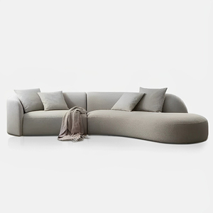 Divano Angolare Curvo in Velluto Stile Italiano di Lusso Leggero, Modulare e Minimalista, con Spugna ad Alta Densità e Telaio in Legno per <span class=keywords><strong>Soggiorno</strong></span> - Product Image 2