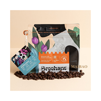 Sacs de café vides avec trous de suspension personnalisés 12oz 340g Sacs de café à gousset latéral refermable 1kg Pochettes d'emballage pour sac de café à fond plat