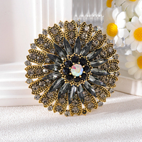 Broche Ronde de Luxe Weiman pour Femme, Corsage en Verre, Strass en Cristal, Magnifique Accessoire Coloré pour Mariage, Manteau et Vêtements