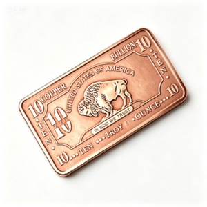 Collectible Souvenir <b>Gift</b> Clear Engraved Buffalo Design 10oz .999 Pure <b>Copper</b> Investment Bullion Bar - Product Image 2