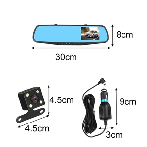 4.3 POLLICI Auto DVR Doppio Obiettivo Della Macchina Fotografica Full HD 1080P Video Recorder Specchio Retrovisore Con vista Posteriore DVR dash Cam Auto <span class=keywords><strong>Registrar</strong></span> - Product Image 3