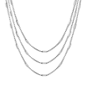 Collier pull multicouche en acier inoxydable pour femme, style européen et américain, design de niche tendance - Product Image 5