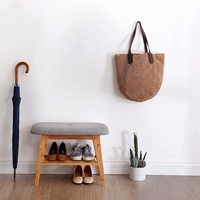 Nouveau tabouret en bambou pour le rangement des chaussures, banc créatif en bois massif pour chambre et salon
