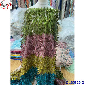 Rts Lisami Luxury Soft Sugar Glitter Mesh Ostrich Feather Fashion <strong>Net</strong> Mesh Lace Fabric - Product Image 2