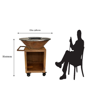 Nuevo producto Bbq Chimeneas al aire libre Leña, Parrilla de <span class=keywords><strong>barbacoa</strong></span> de acero Corten de Bajo humo de carbón con rejilla de parrilla de cocina <span class=keywords><strong>para</strong></span> acampar - Product Image 6