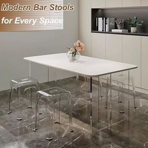 Tabouret haut empilable moderne en acrylique transparent épaissi pour <span class=keywords><strong>restaurant</strong></span>, îlot <span class=keywords><strong>de</strong></span> cuisine, banquet d'hôtel - Product Image 3