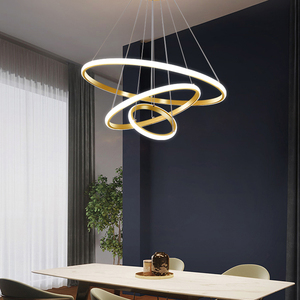 Camera da letto lampadario studio bella atmosfera Villa soggiorno <span class=keywords><strong>luce</strong></span> a sospensione uomini donne cerchio arte ferro 90 moderno lampadario - Product Image 4