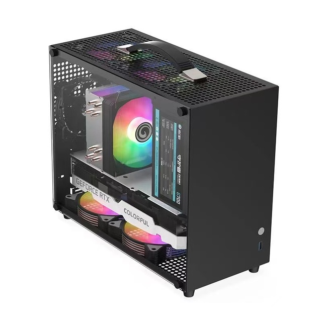 New Portable MicroATX Mid Tower Computer Case with Aluminum Alloy & Steel Handle Side Panel Window for Gaming PC-in Stock