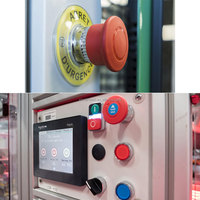 Piezas industriales de Schnei der, perilla de conmutación automática, botón de Reinicio de llave, 22mm, rojo, cabeza plana, Harmony XB4BA42