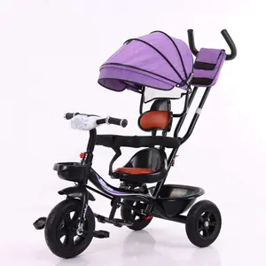 Baby tricycle for 1-5 years, with foldable Canopy kids metal tricycle for kids