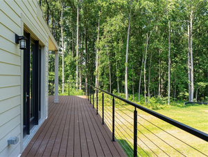 Barandilla <span class=keywords><strong>de</strong></span> cable interior ST con pasamanos <span class=keywords><strong>de</strong></span> <span class=keywords><strong>madera</strong></span> | Postes <span class=keywords><strong>de</strong></span> acero negro y riel <span class=keywords><strong>de</strong></span> cable <span class=keywords><strong>de</strong></span> acero inoxidable para escaleras y aterrizajes - Product Image 6